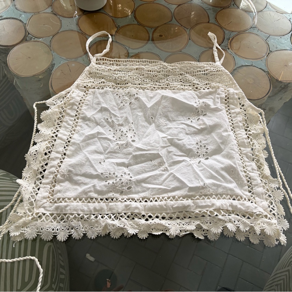 White Lace Boho Free People Shirt